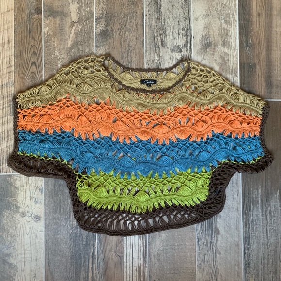 NWOT Cecico Multicolor Crochet Top - Picture 5 of 6